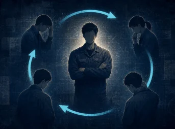 1人のエース依存で周囲が萎縮する現場のイメージ