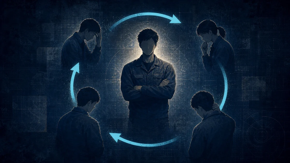 1人のエース依存で周囲が萎縮する現場のイメージ