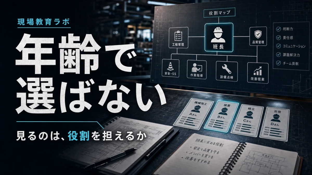 工場の班長になるには。班長は年齢で選ばない、見るのは役割を担えるか。