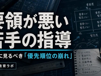 要領が悪い若手の指導で最初に見るべき優先順位の崩れ