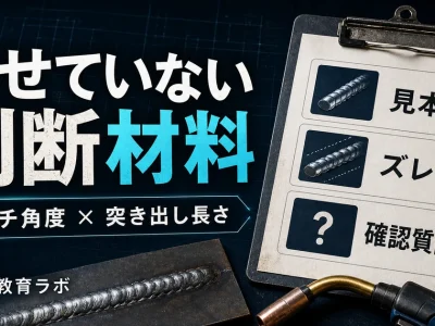 溶接の判断材料を見本・ズレ・確認質問として渡すアイキャッチ
