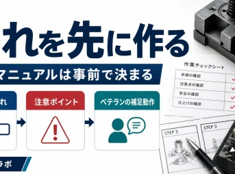 動画マニュアルは事前に作業の流れを作ることを示すアイキャッチ
