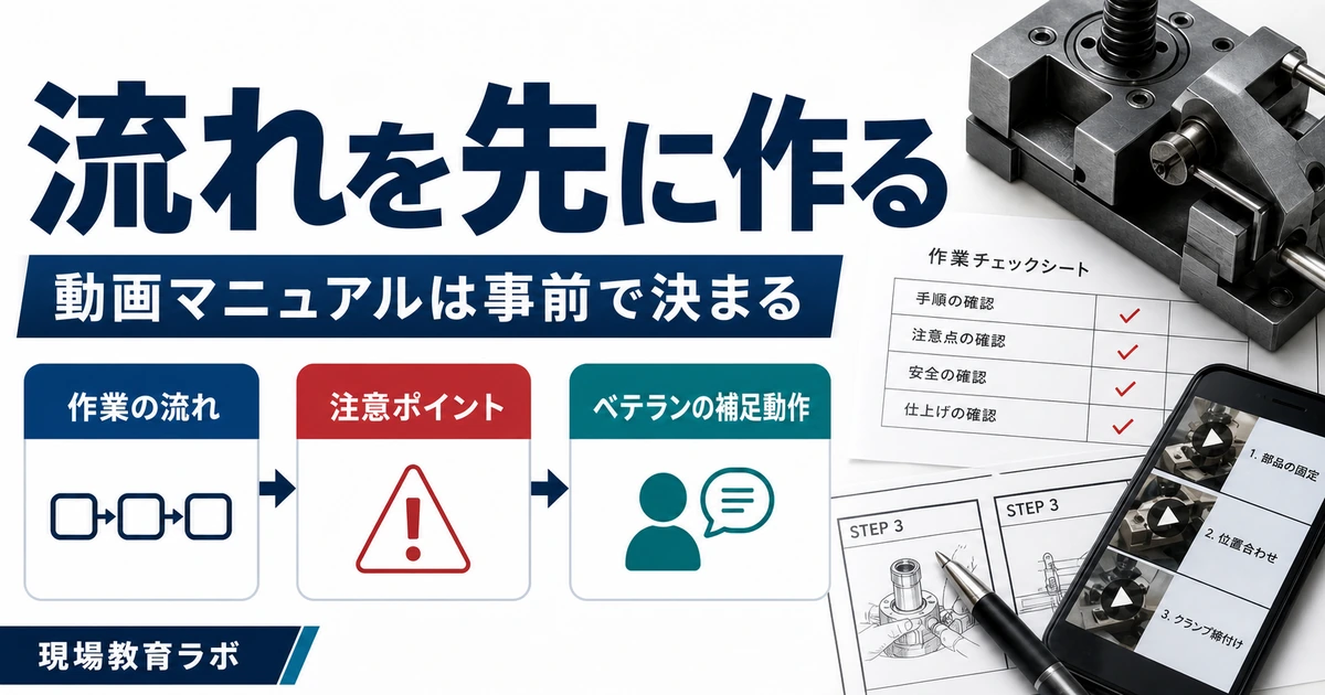 動画マニュアルは事前に作業の流れを作ることを示すアイキャッチ